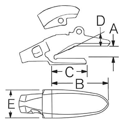 ESCO Ultralok 3858BW-U60 adapteris – plono profilio su dilimo gaubtu (Slim Profile), 70 mm peiliui 2 ESCO Ultralok 3858BW-U60 adapteris – plono profilio su dilimo gaubtu (Slim Profile), 70 mm peiliui